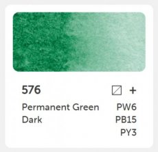 PH aquarel godet 576 - Permanent green dark Phoenix - Aquarel 1/2 godet