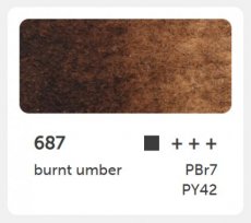 PH aquarel godet 687 - Burnt umber Phoenix - Aquarel 1/2 godet