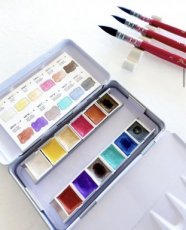 Phoenix - Aquarelset 12 x 1/2 godet - METALLIC Phoenix - Aquarel painting set 12 x 1/2 godet - METALLIC