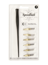 Speedball - Set 6 nibs + holder (C-series)